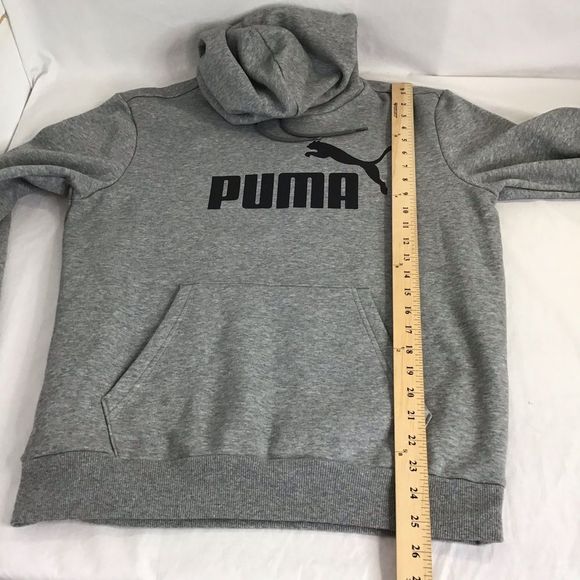 New Puma Essentials Fleece Hoody Pullover  Gray - Picture 7 of 8